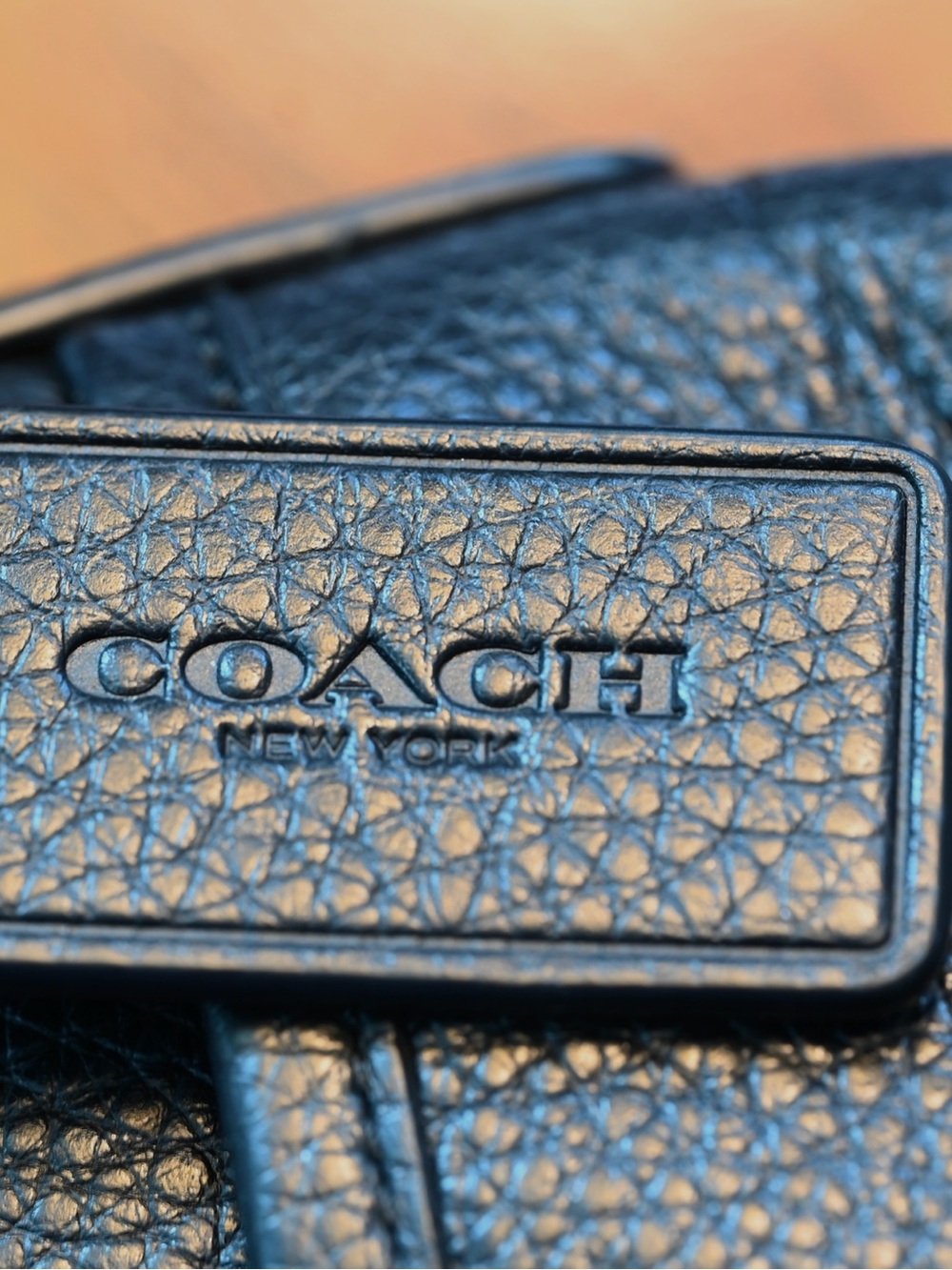 Coach F28035 Black Pebbled Leather Crossbody Bag Gold Hardware - Picture 8 of 10